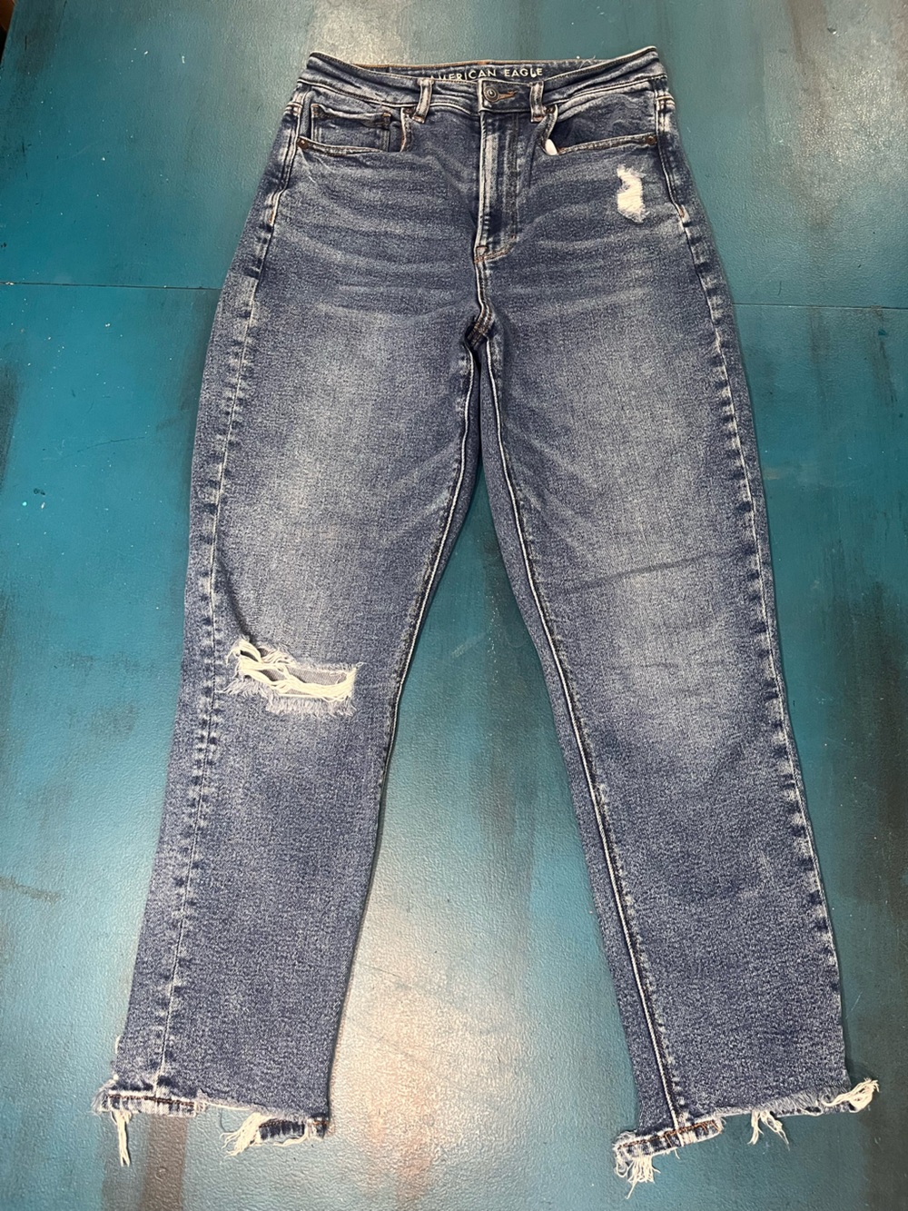 American Eagle Outfitters Women's Skinny Distressed Blue Jeans